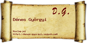 Dénes Györgyi névjegykártya